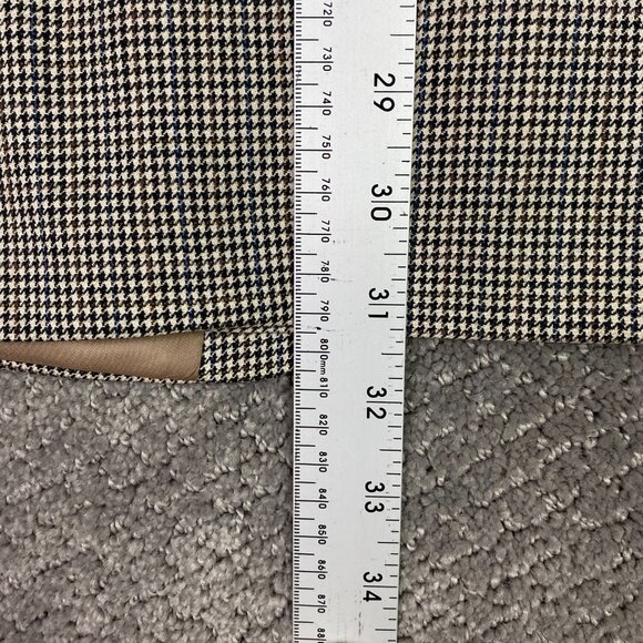 Lauren Ralph Lauren Sport Coat Blazer Men's 43R Houndstooth Wool Brown Blue - Picture 14 of 14
